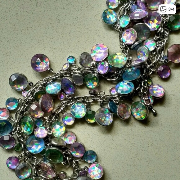 Aurora borealis multicolor iridescent Weiss like Necklace - Picture 13 of 14